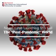 In this image, RichmondRichmondis announcing the launch of a new course this fall focusing on the "Post-Pandemic" world. Full Text: RichmondRichmondNew Course Launching This Fall The 'Post-Pandemic' World
